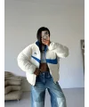 Mavi NK Oversize Unisex Çift Taraflı Mont