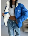 Mavi NK Oversize Unisex Çift Taraflı Mont