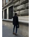 Mavi Yüksel Bel En Boy Likralı Kot Tayt