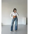 Mavi ZR Yırtık Baggy Jean Pantolon