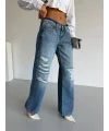 Mavi ZR Yırtık Baggy Jean Pantolon