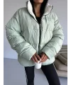 Mint Yeşil NK Oversize Unisex Çift Taraflı Mont