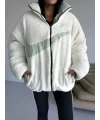 Mint Yeşil NK Oversize Unisex Çift Taraflı Mont