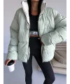 Mint Yeşil NK Oversize Unisex Çift Taraflı Mont