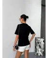 Siyah Basic Rahat Kalıp Penye Tshirt