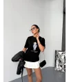 Siyah Basic Rahat Kalıp Penye Tshirt