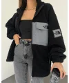 Siyah Nf Oversize Unisex Kıvırcık Kürklü Ceket