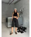 Siyah Street One Baggy Kot Şort