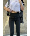 Siyah Yüksek Bel En Boy Likralı Kot Tayt