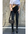 Siyah Yüksek Bel En Boy Likralı Kot Tayt