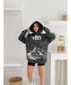 Vintage NF Üç İplik Oversize Kapşonlu Sweat