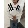 Beyaz ADD Omuz Şeritli Kapşonlu Unisex Oversize Sweat