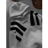 Beyaz ADD Omuz Şeritli Kapşonlu Unisex Oversize Sweat