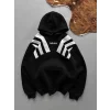 Siyah ADD Omuz Şeritli Kapşonlu Unisex Oversize Sweat