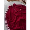 Bordo ADD Üç Şerit Fermuar Yaka Unisex Oversize Sweat