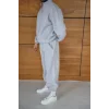 Gri Basic Biyeli Oversize Eşofman Takımı