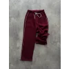 Bordo Basic Biyeli Unisex Oversize Eşofman