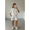Beyaz NF Oversize Unisex Şortlu Takım