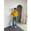 Sarı Brasil Polo Yaka Unisex Oversize Sweat