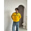 Sarı Brasil Polo Yaka Unisex Oversize Sweat