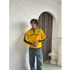 Sarı Brasil Polo Yaka Unisex Oversize Sweat