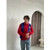 Kırmızı FCB Polo Yaka Unisex Oversize Sweat