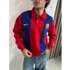 Kırmızı FCB Polo Yaka Unisex Oversize Sweat