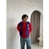 Kırmızı FCB Polo Yaka Unisex Oversize Sweat