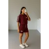 Bordo NF Oversize Unisex Şortlu Takım