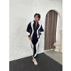 Lacivert Zig Zag Oversize Eşofman Takımı