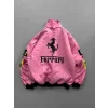 Pembe Ferrari İçi Astarlı Bumber Ceket