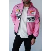 Pembe Ferrari İçi Astarlı Bumber Ceket