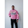 Pembe Ferrari İçi Astarlı Bumber Ceket