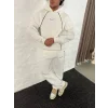 Beyaz NK Biyeli Oversize Eşofman Takımı
