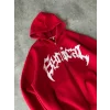 Kırmızı Synical Kapşonlu Unisex Oversize Sweat