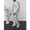 Beyaz ADD Düğme Bağcıklı Oversize Eşofman Takımı