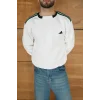 Beyaz ADD Yaka Ribana Unisex Oversize Sweat