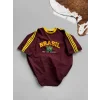 Bordo Brasil Oversize Unisex Bisiklet Yaka Tshirt