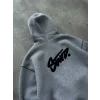 Gri STWD Kapşonlu Unisex Oversize Sweat