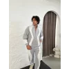 Gri Zig Zag Oversize Eşofman Takımı