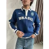 Mavi Brasil Polo Yaka Unisex Oversize Sweat