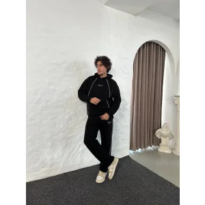 Siyah NK Biyeli Oversize Eşofman Takımı