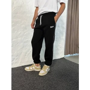 Siyah STWD Biyeli Unisex Oversize Eşofman