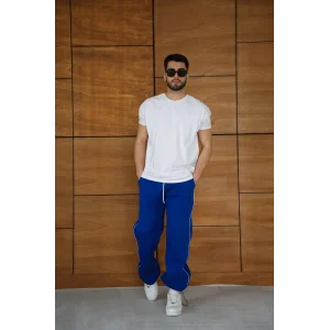 Mavi Basic Biyeli Unisex Oversize Eşofman