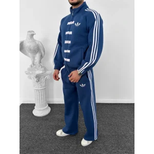 Mavi ADD Düğme Bağcıklı Oversize Eşofman Takımı