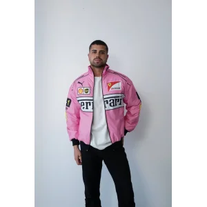 Pembe Ferrari İçi Astarlı Bumber Ceket
