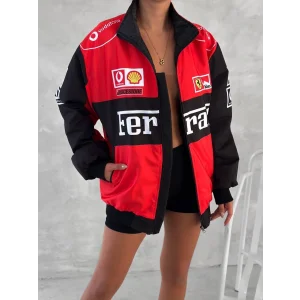 Kırmızı Ferrari İçi Astarlı Bumber Ceket