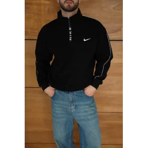 Siyah NK Kol Biyeli Unisex Oversize Sweat