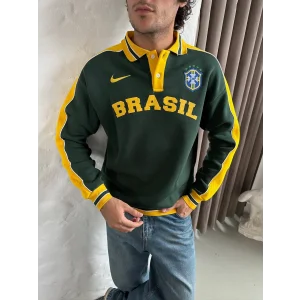 Yeşil Brasil Polo Yaka Unisex Oversize Sweat