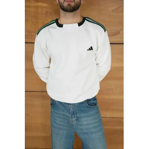 Beyaz ADD Yaka Ribana Unisex Oversize Sweat